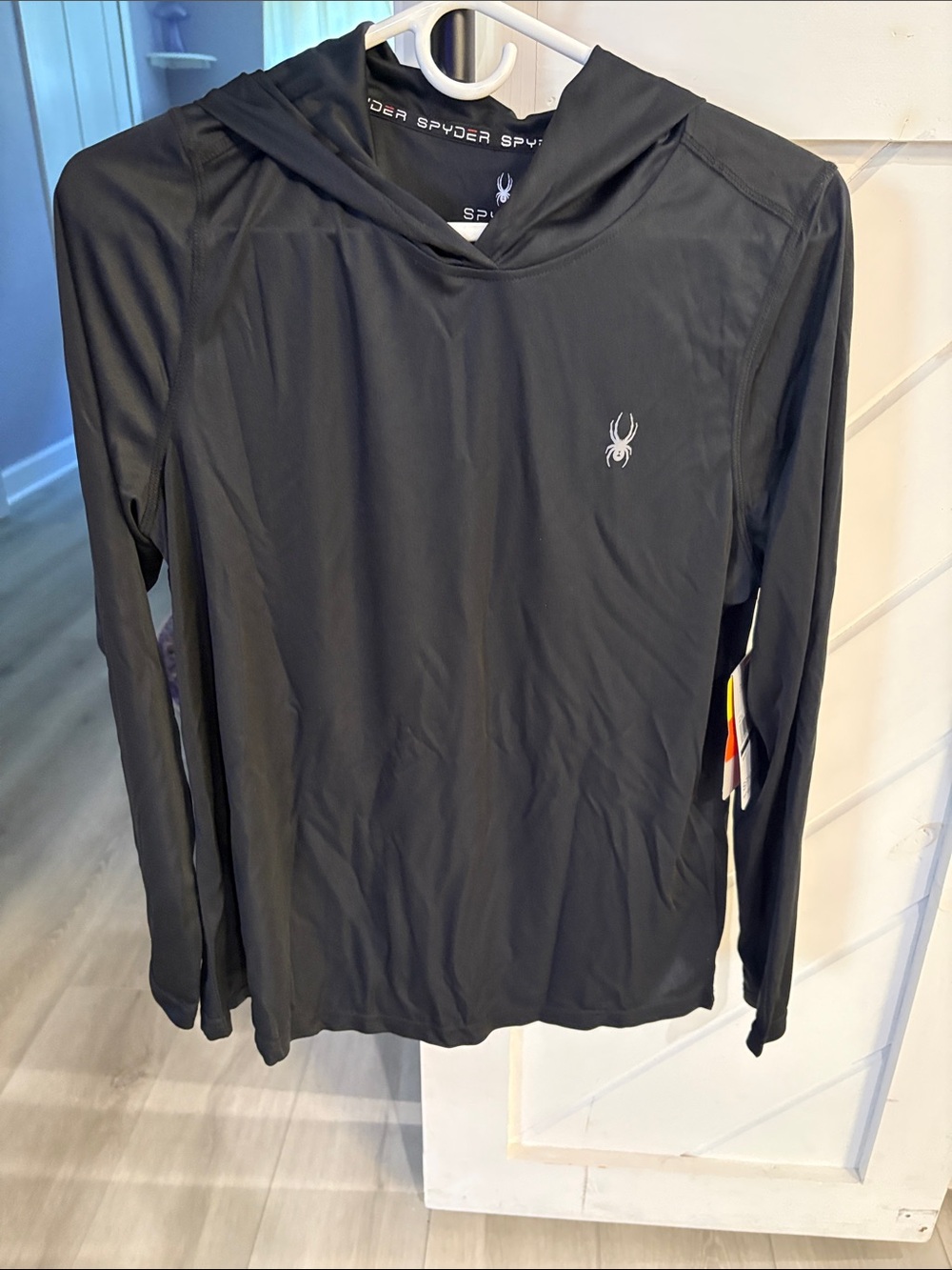Spyder Black Long-Sleeve Hooded Performance Top